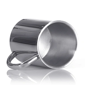 220ml Double Wall Camping Coffee Tea Cup Stainless Steel Metal Mug With Handle