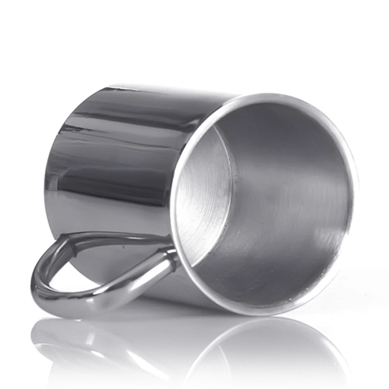 220ml Double Wall Camping Coffee Tea Cup Stainless Steel Metal Mug With Handle