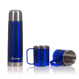 New Design Custom Logo Stainless Steel Insulated 500ml Vacuum Flask 220ml Coffee Tea Mug Gift Set