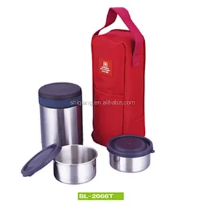 Classic leakproof double wall stainless steel food storage set with stainless steel salad case