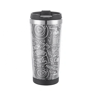Custom logo creative double wall 12OZ insulated tea coffee plastic mug