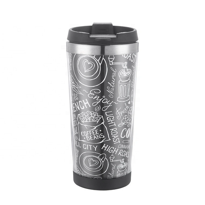 Custom logo creative double wall 12OZ insulated tea coffee plastic mug