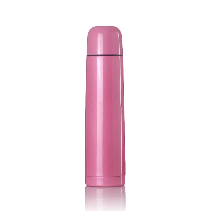 Bullet Shape  Custom Logo Portable Pink Stainless Double Wall Vacuum Flask