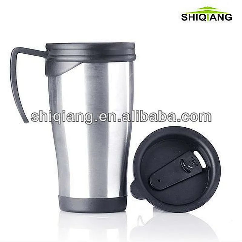 High Quality Double Wall Fresh PP Inner Stainless Steel Outer Thermal 400ml Travel Mugs