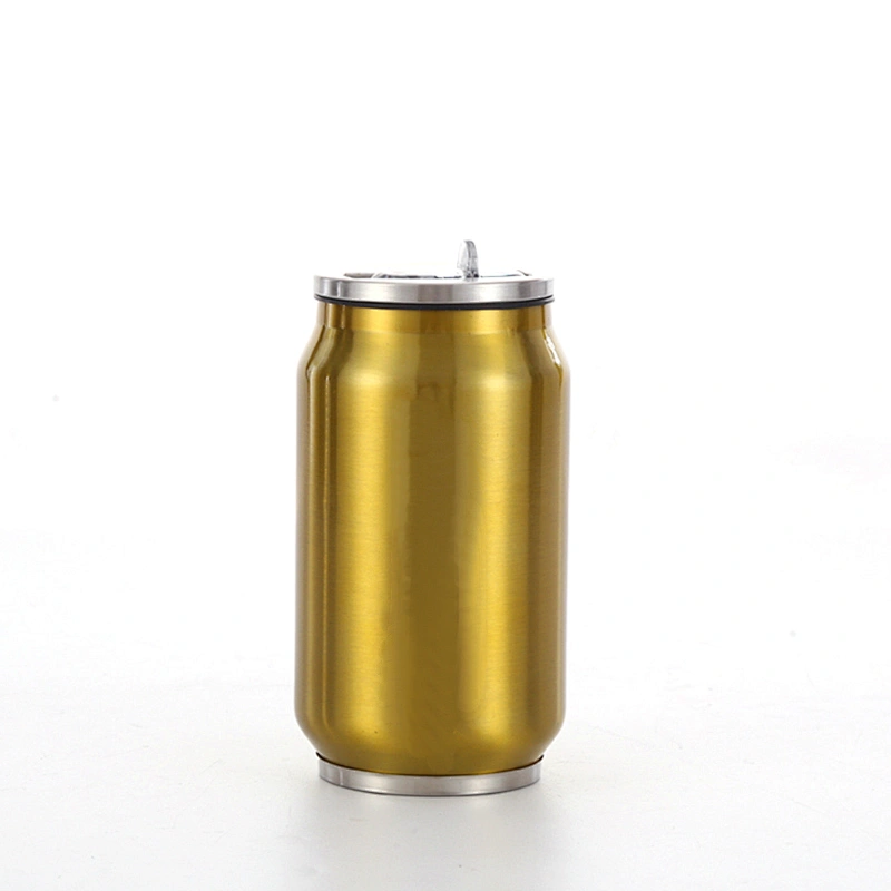 280ml Keep Warm Double Wall Insulated Stainless Steel Vacuum Bottle Thermos Can With Straw