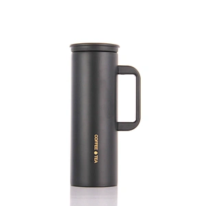 Classic 450ml Plastic Handle Vacuum Insulated Thermo Coffee Mugs Leakproof Stainless Steel Tea Tumbler