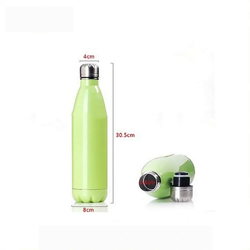 Double Wall Vacuum Insulated Stainless Steel Water Cola Shaped Water Bottle