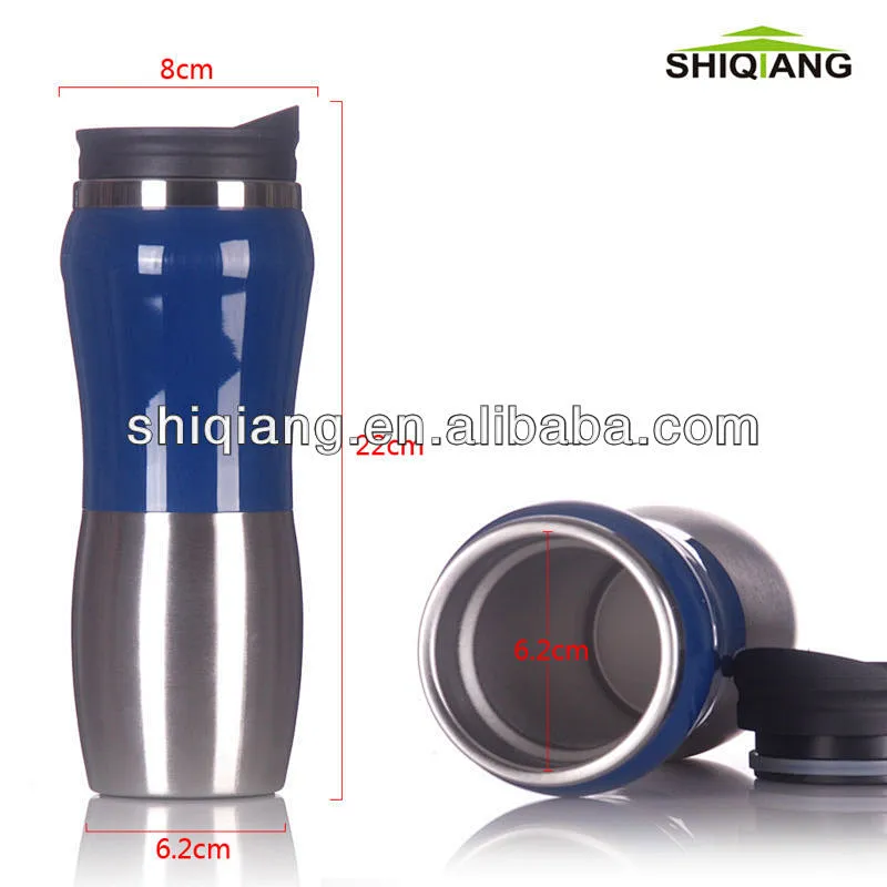 350ml Double Wall Stainless Steel Curved Shape Thermal Coffee Tumbler Mug