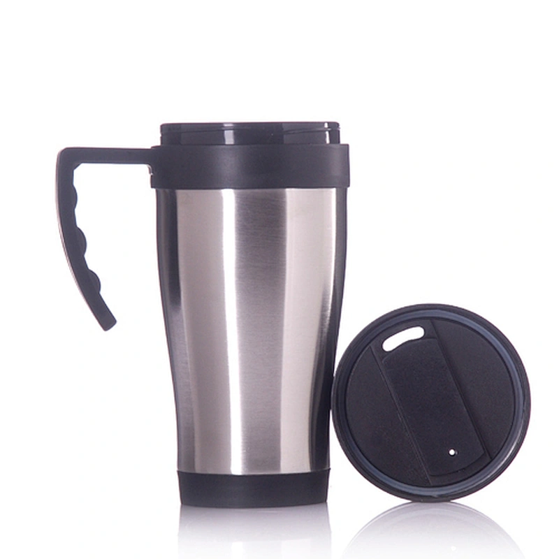 400ml Plastic Inner Vacuum Insulated Stainless Steel Mug With Handle