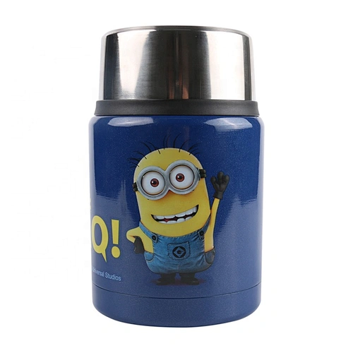 Custom Cute Printed 1L Leak Proof Lid Stainless Steel Insulated Thermal Food Container Kids Lunch Box Set