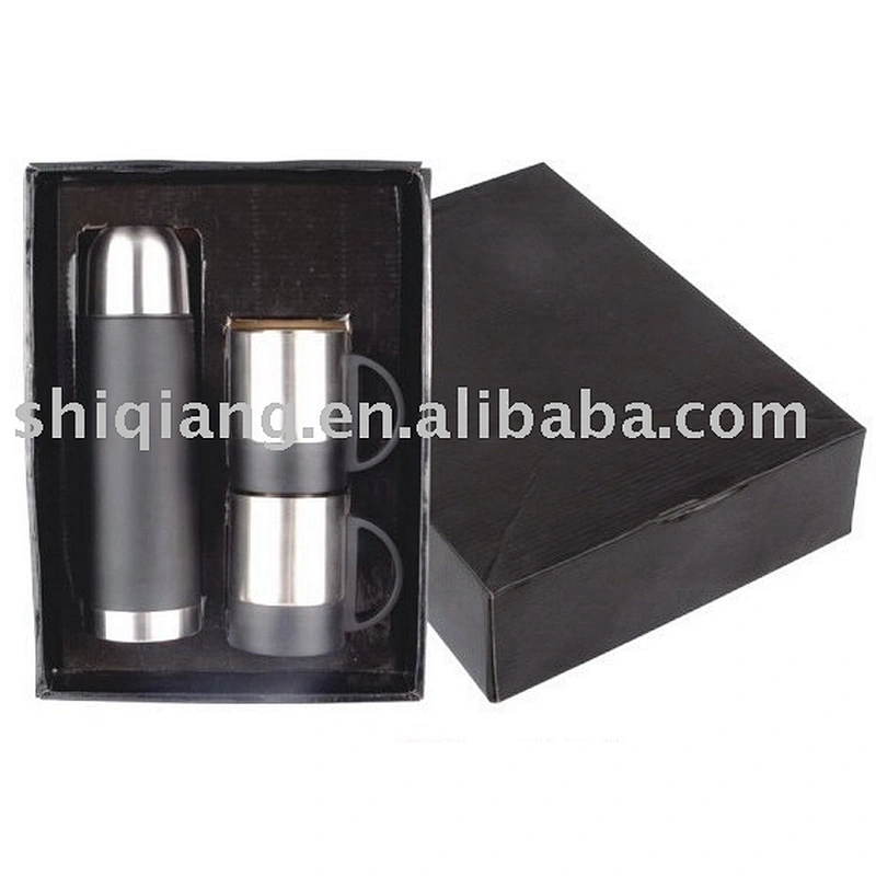 Souvenir Travel 500ml Vacuum Stainless Flask And Cups Gift Set