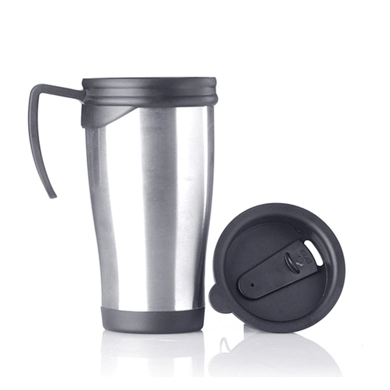 High Quality Double Wall Fresh PP Inner Stainless Steel Outer Thermal 400ml Travel Mugs