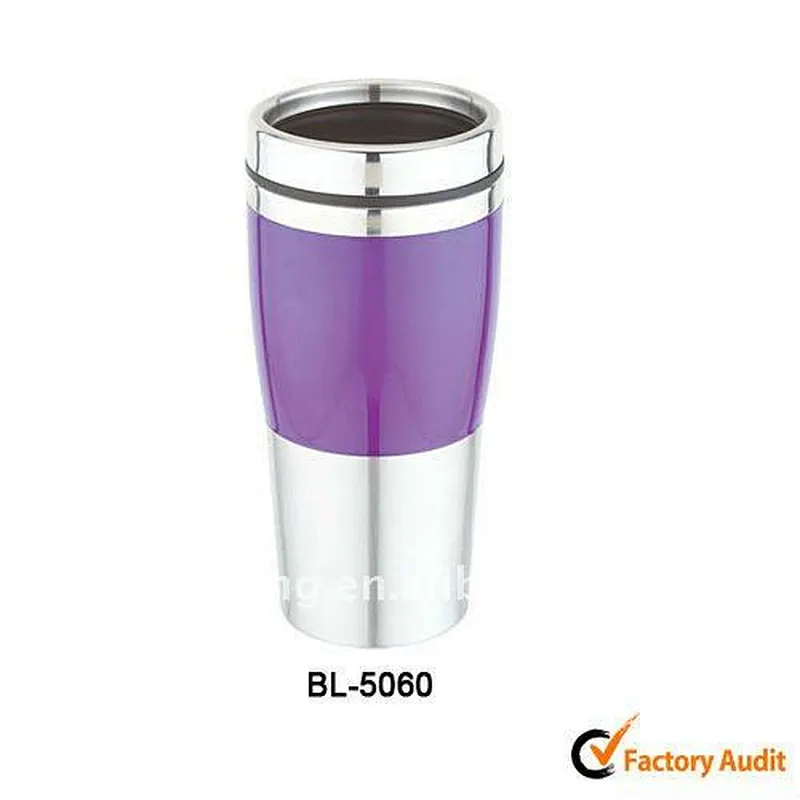 16oz travel mug tumbler with stainless steel inner plastic outer