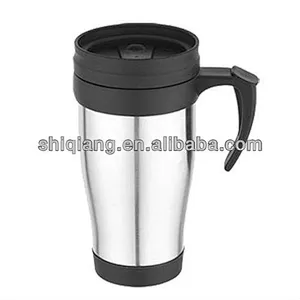 400ml Double Wall Stainless Steel Car Coffee Cup Sublimation Plastic Travel Mugs With Handle