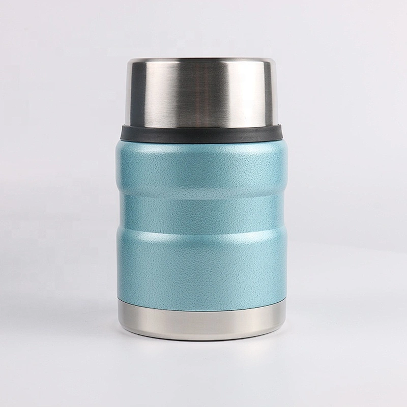 420ml double wall s/s 18/8 slim waist vacuum soup jar with pouch