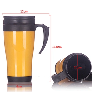 China Manufacturer 400ml Hot Sale BPA Free Plastic Becher With Lid And Handle