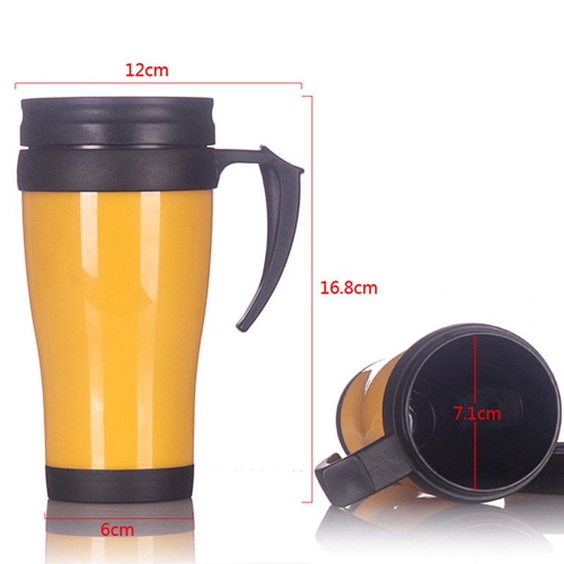 China Manufacturer 400ml Hot Sale BPA Free Plastic Becher With Lid And Handle
