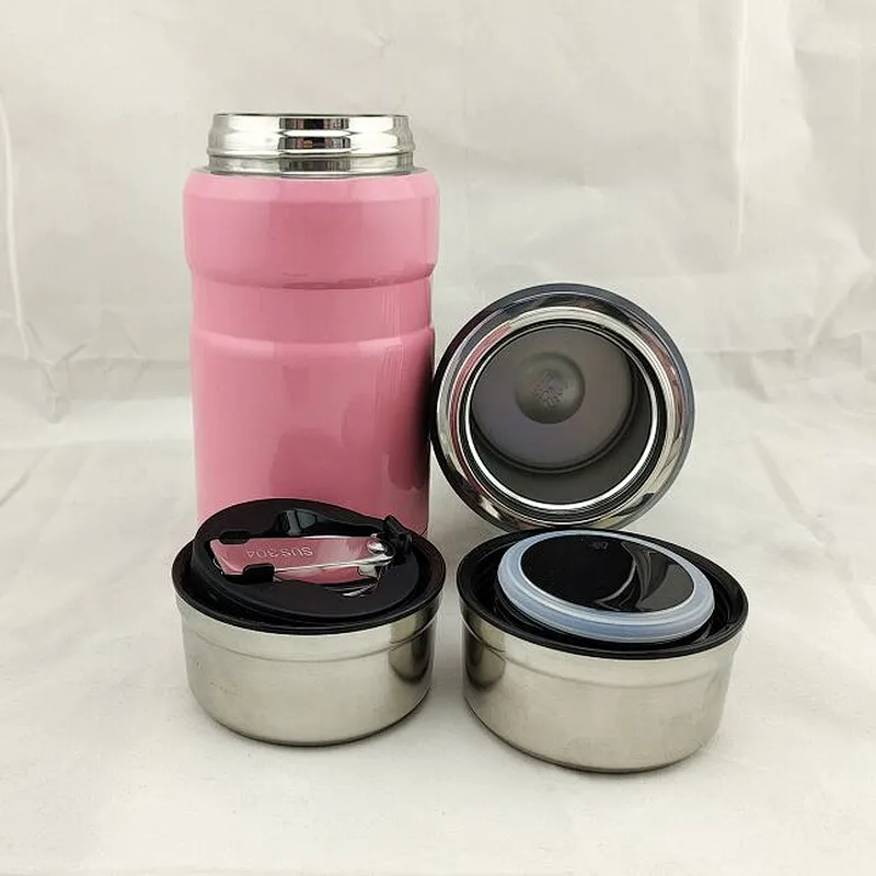 750 ml Keep Warm Double Wall Insulated Stainless Steel Food Container Vacuum Thermos Flask Soup Jar