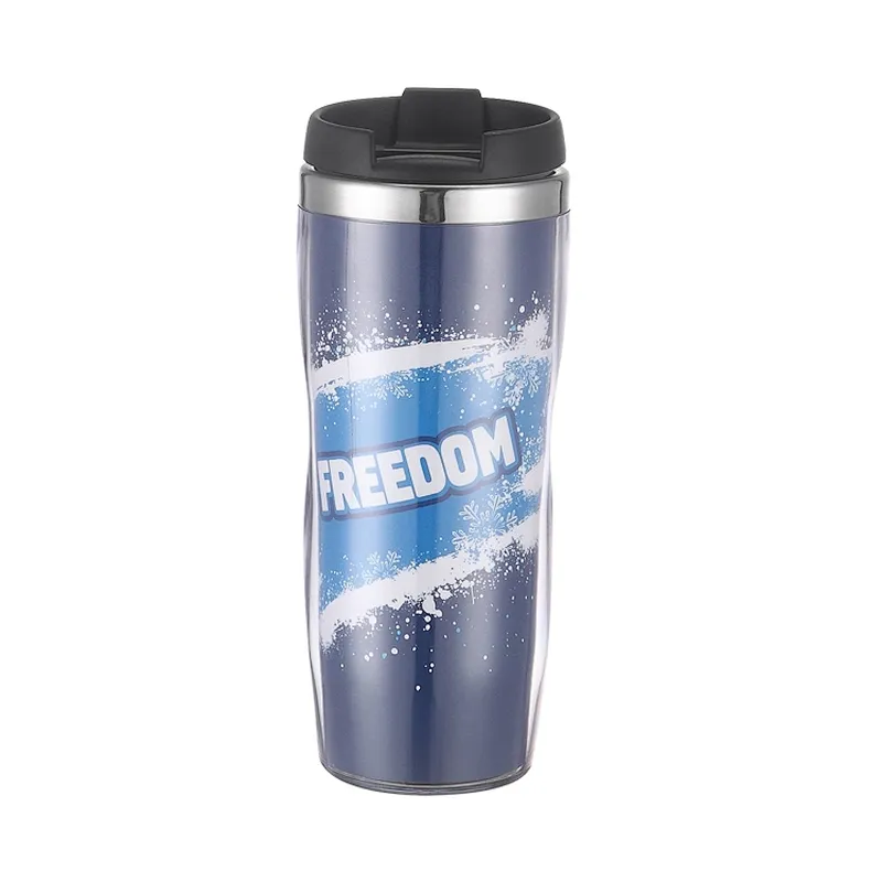 Custom Paper Printed Insert Insulated Stainless Steel Double Wall Vacuum Travel Mug