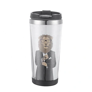 Custom logo creative double wall 12OZ insulated tea coffee plastic mug