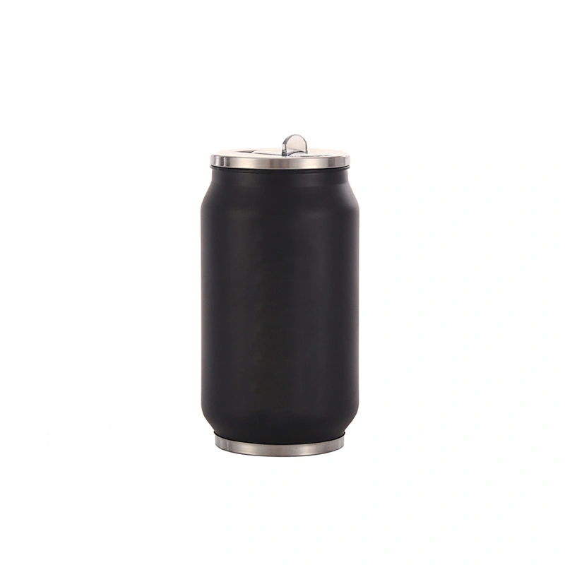 280ml Keep Warm Double Wall Insulated Stainless Steel Vacuum Bottle Thermos Can With Straw