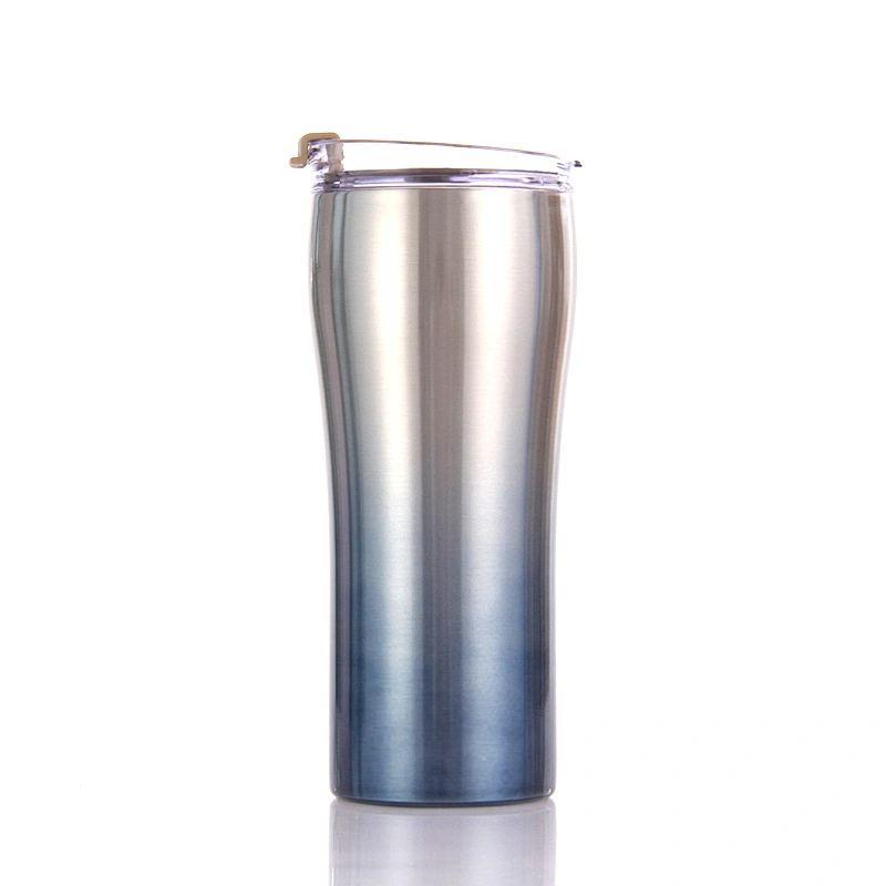 Stainless Steel Insulated Thermo travel car beer mug with  straw stopper