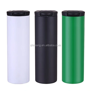 500ml reusable double walled vacuum insulated stainless steel suction mug bottle tumbler