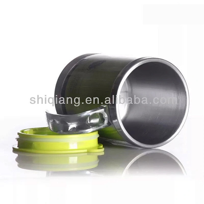 400ml Double Wall Coffee Cup Stainless Steel Inner And PS Plastic Outer Travel Mug