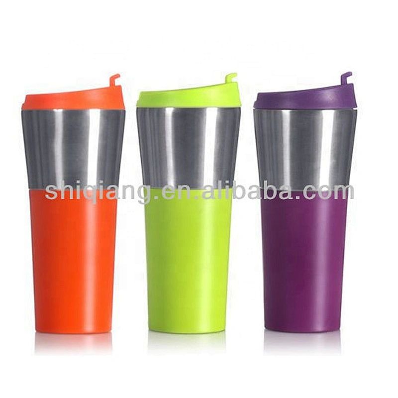 450ml Double Wall Stainless Steel Travel Tumbler Coffee Cup With Leakproof Cover