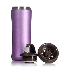 350ml high grade Korean vacuum flasks water bottles with tea filter carabiner lid