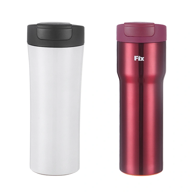Attractive vacuum insulated non-slip stainless tumbler with leakproof lid