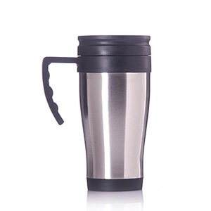 400ml Plastic Inner Vacuum Insulated Stainless Steel Mug With Handle