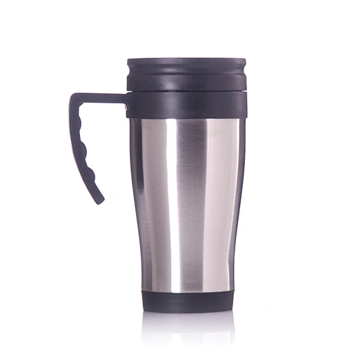 400ml Plastic Inner Vacuum Insulated Stainless Steel Mug With Handle