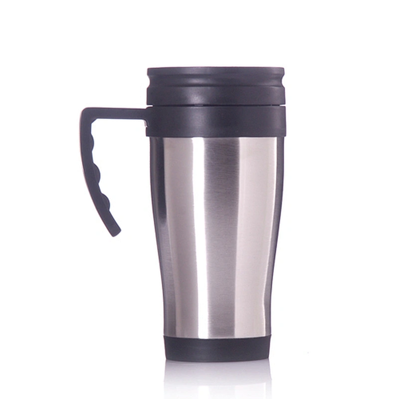 400ml Plastic Inner Vacuum Insulated Stainless Steel Mug With Handle