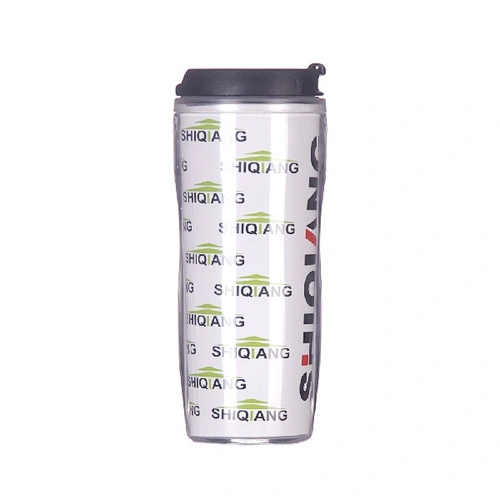 Promotional Wholesale Double Wall Leakproof Lid 350ml Paper Inserted Plastic Tumbler