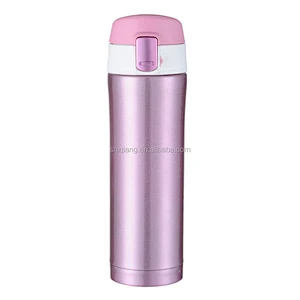 450ml thermos double wall stainless steel high grade vacuum bottles with button lid keeps hot or cold 24hours