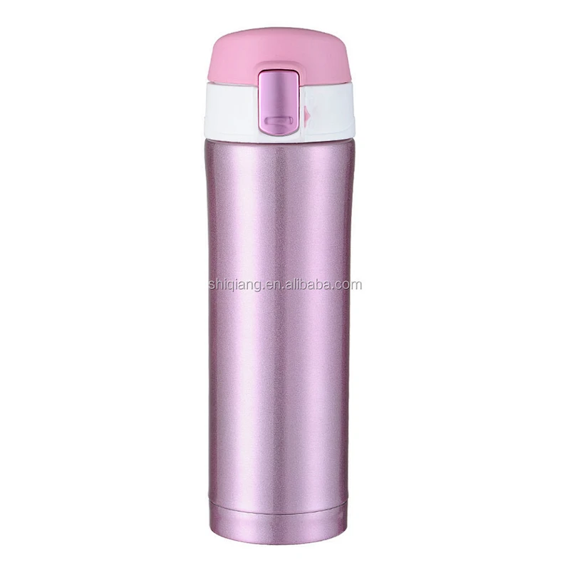 450ml thermos double wall stainless steel high grade vacuum bottles with button lid keeps hot or cold 24hours