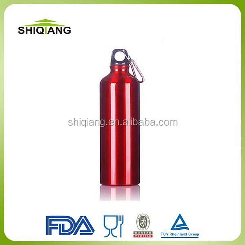 750ml Multicolor Travelling Camping Aluminium Sports Bottles With Carabiner Hook