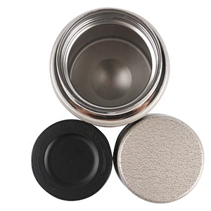 420ml double wall s/s 18/8 slim waist vacuum soup jar with pouch