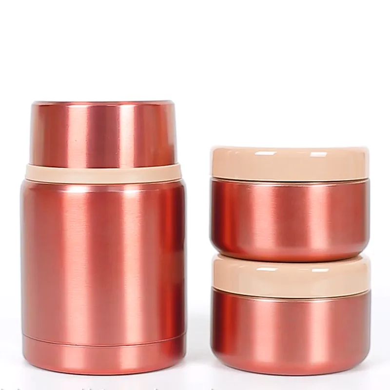 Leakproof Lid 500ml Lunch Box Double Wall Stainless Steel Vacuum Food Storage and single wall salad cases