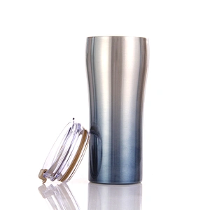Stainless Steel Insulated Thermo travel car beer mug with  straw stopper
