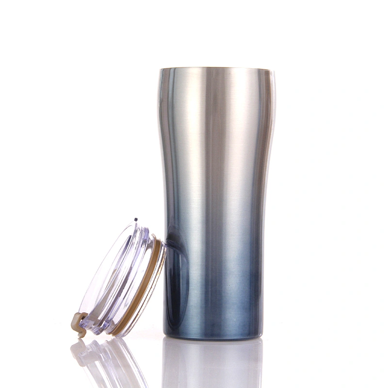 Stainless Steel Insulated Thermo travel car beer mug with  straw stopper