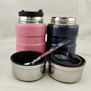 500ml Keep Warm Double Wall Insulated Stainless Steel Food Container Vacuum Thermos Flask Soup Jar