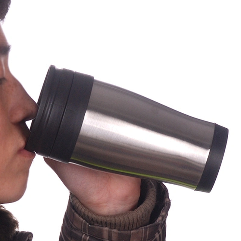400ml Plastic Inner Vacuum Insulated Stainless Steel Mug With Handle