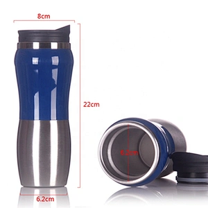 Double Wall Sports Travel Water Bottle Vacuum Flask Cup 450ML Custom Personalized Stainless Steel Mug