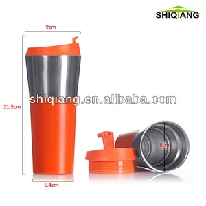 400ml Double Wall Stainless Steel Travel Water Tumbler With Leakproof Lid