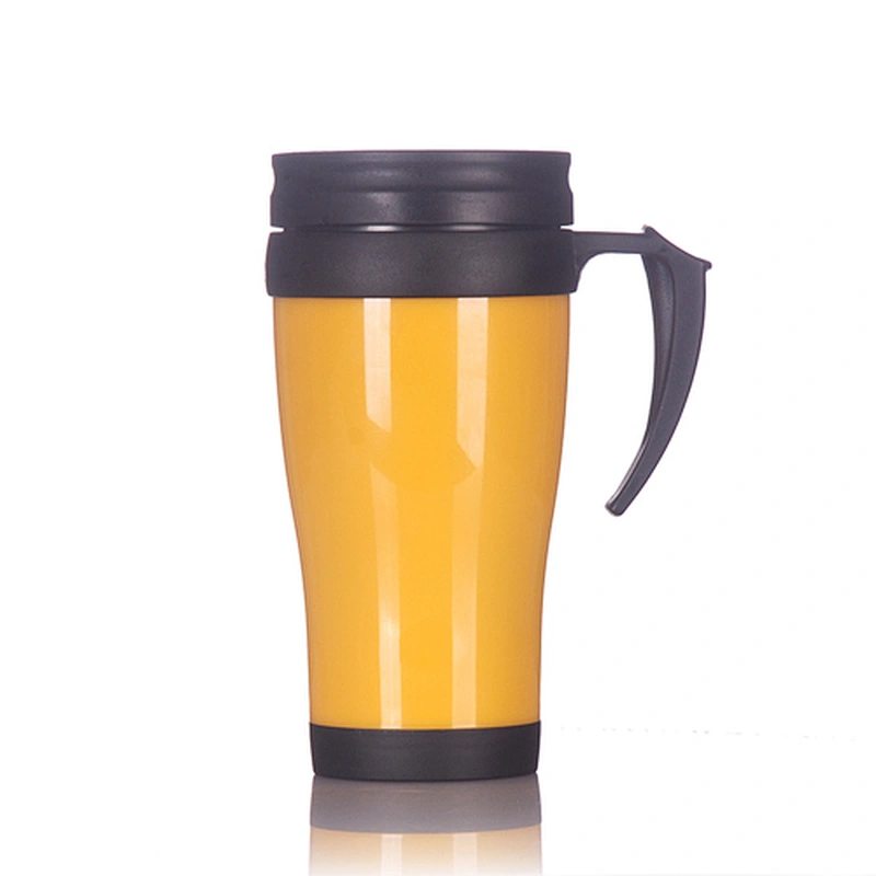 China Manufacturer 400ml Hot Sale BPA Free Plastic Becher With Lid And Handle