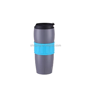 14oz 400ml shape vacuum coffee travel mug tumblers with leakproof lid and silicone band