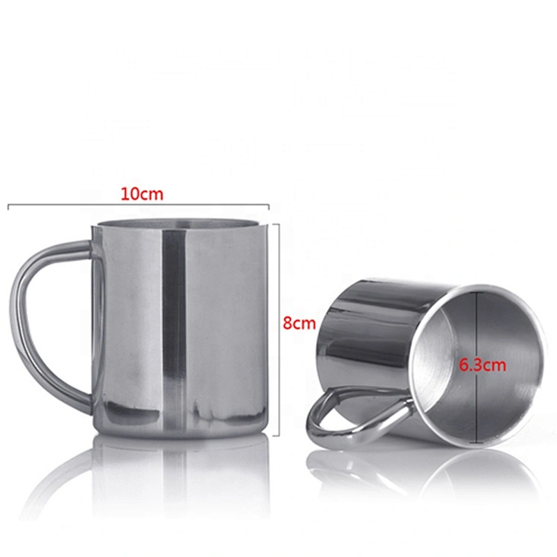 200ML Custom Thermos Cups Double Wall Stainless Steel Coffee Tea Steel Cup With Handle