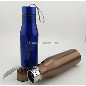 Hot selling 750ml double wall vacuum stainless steel travel water bottles with strap